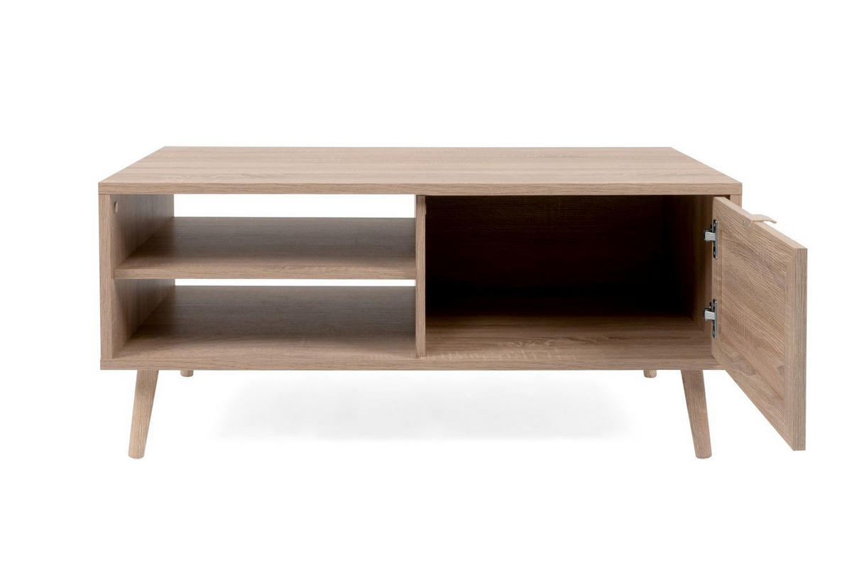 COUCHTISCH Malmö 55A - in Sonoma Eiche mit Bast-Dekor - Sonoma Eiche, Holzwerkstoff (60/100/46cm) - möbelvita