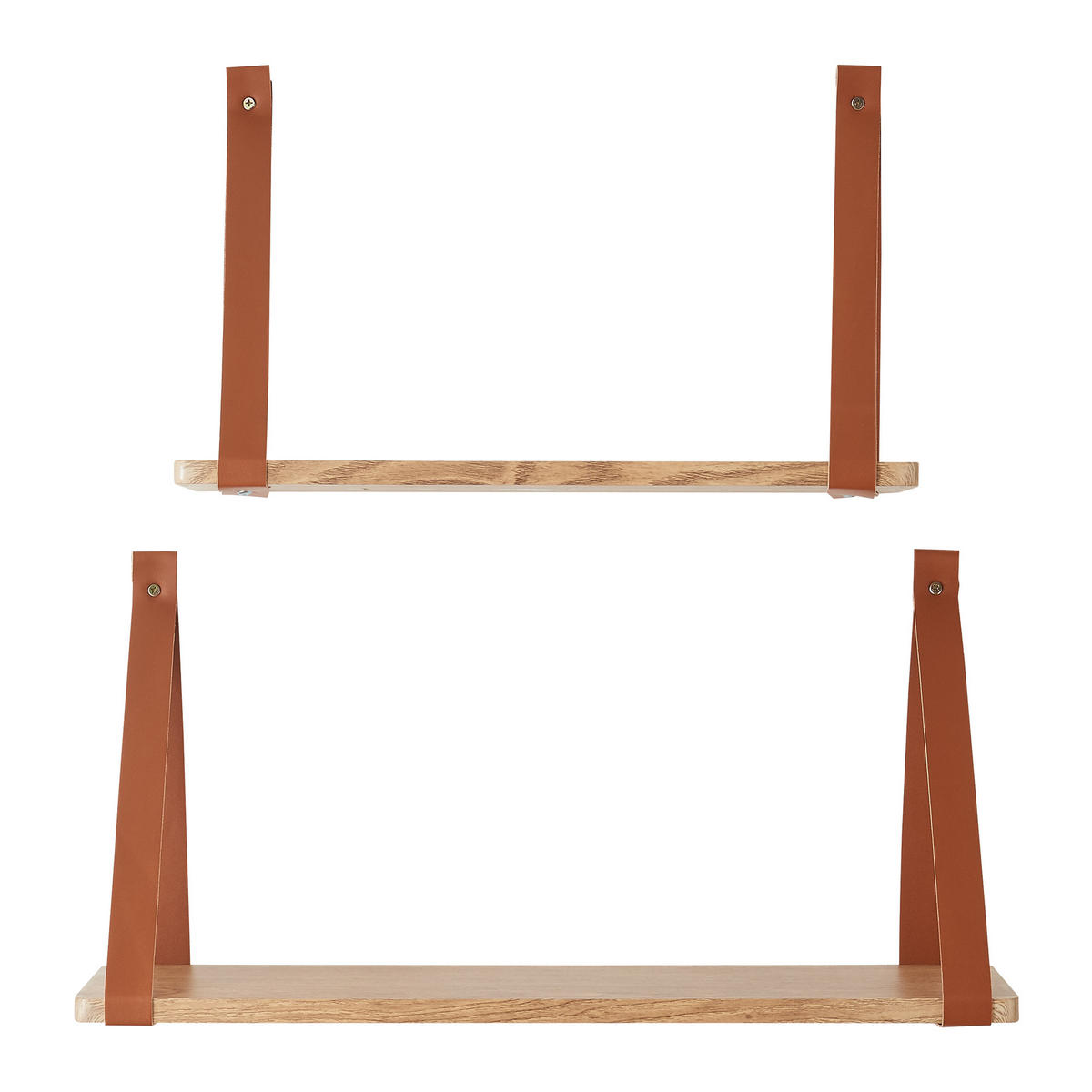 WANDREGAL-SET 2 TLG. Utsira - Eichefarben, Holzwerkstoff (20/30/60cm) - [en.casa]