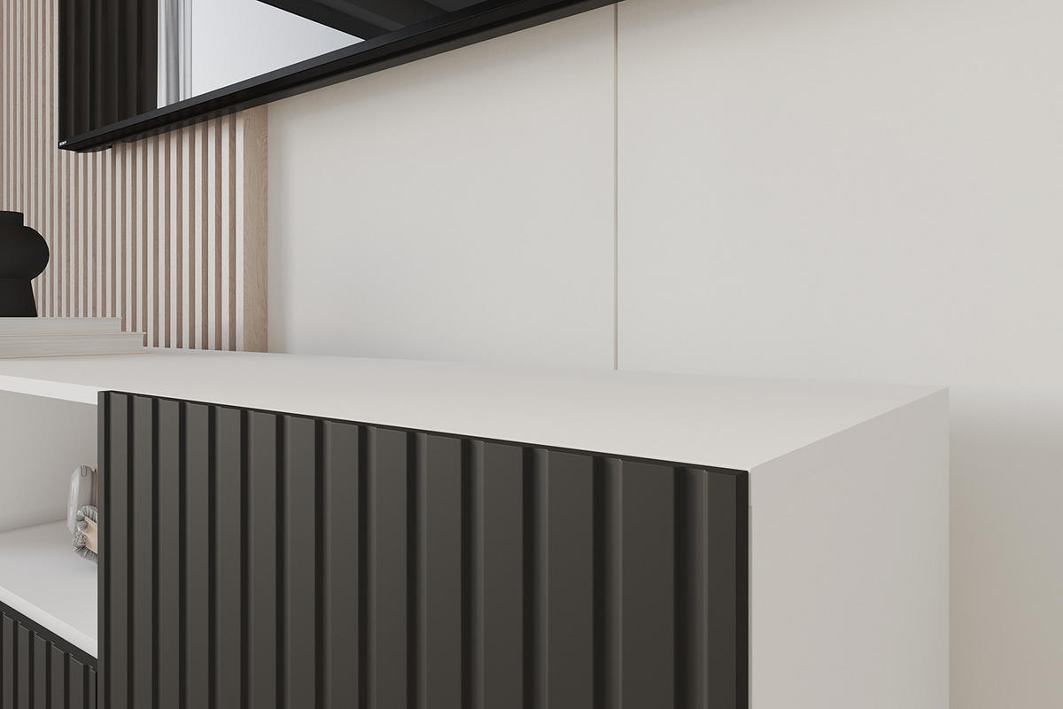 LOWBOARD KITO-W 140x40x41 cm - Weiß / Schwarz - Schwarz, Holzwerkstoff (140/40/41cm) - ALTDECOR