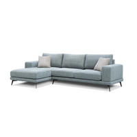 ECKSOFA MEDIOLANE 5-Sitzer, mintgrün - Mintgrün, Holzwerkstoff/Textil (158/282cm) - Courtois Laville
