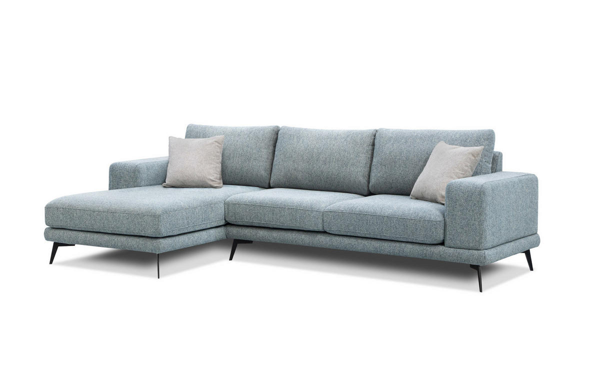 ECKSOFA MEDIOLANE 5-Sitzer, mintgrün - Mintgrün, Holzwerkstoff/Textil (158/282cm) - Courtois Laville