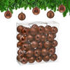 50XWEIHNACHTSKUGELN - Braun, Kunststoff (6/7/6cm) - Relaxdays