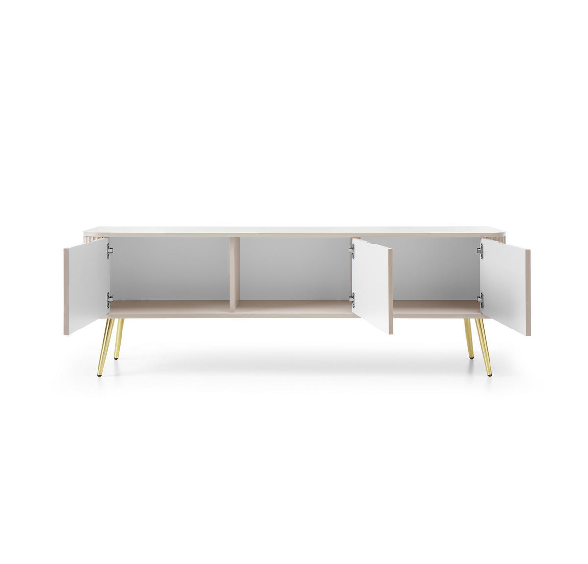 LOWBOARD ZENZERO 168x39x57 cm mit 3 Türen Kaschmir - Kaschmir/Goldfarben, Holzwerkstoff (168/57/39cm) - MASSENO