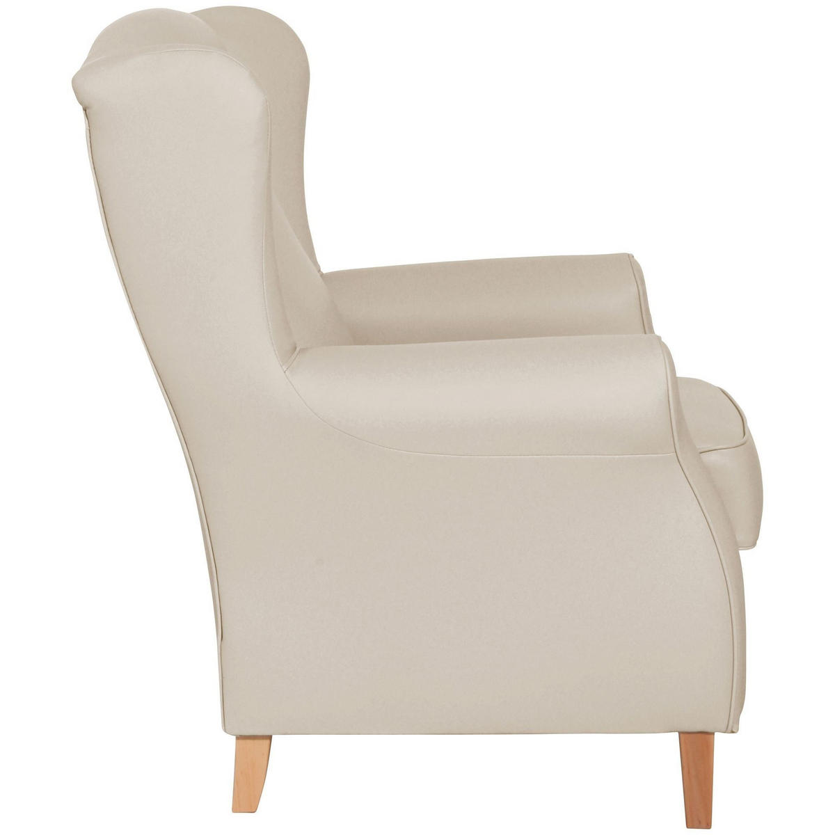 OHRENSESSEL Karlen Bezug Kunstleder Buche natur / beige - Beige/Buchefarben, Kunststoff (86/103/77cm) - 58aufmkessel