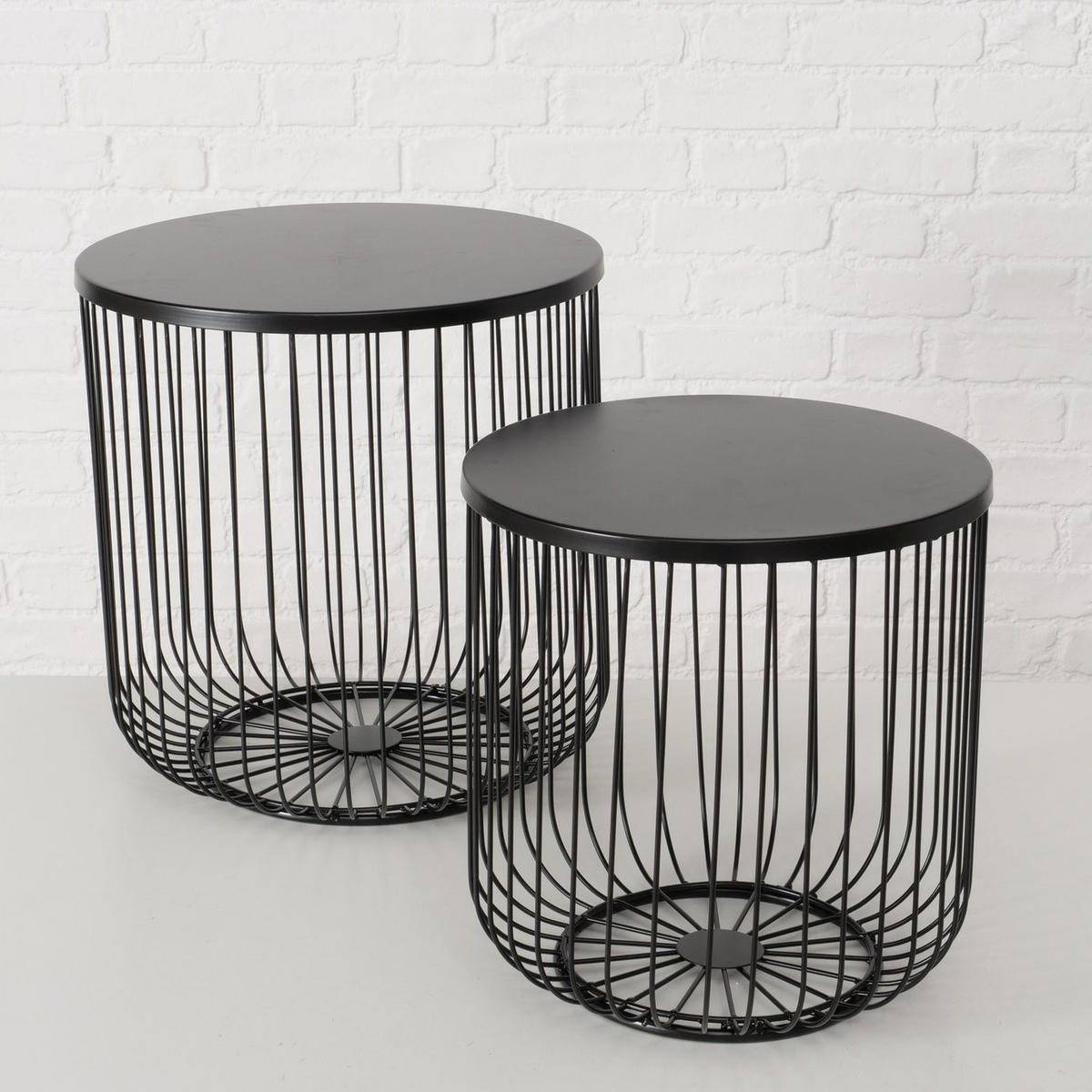 METALLTISCHE 2er Set Cindy Schwarz - Schwarz, Metall (45/45/47cm) - Boltze Home