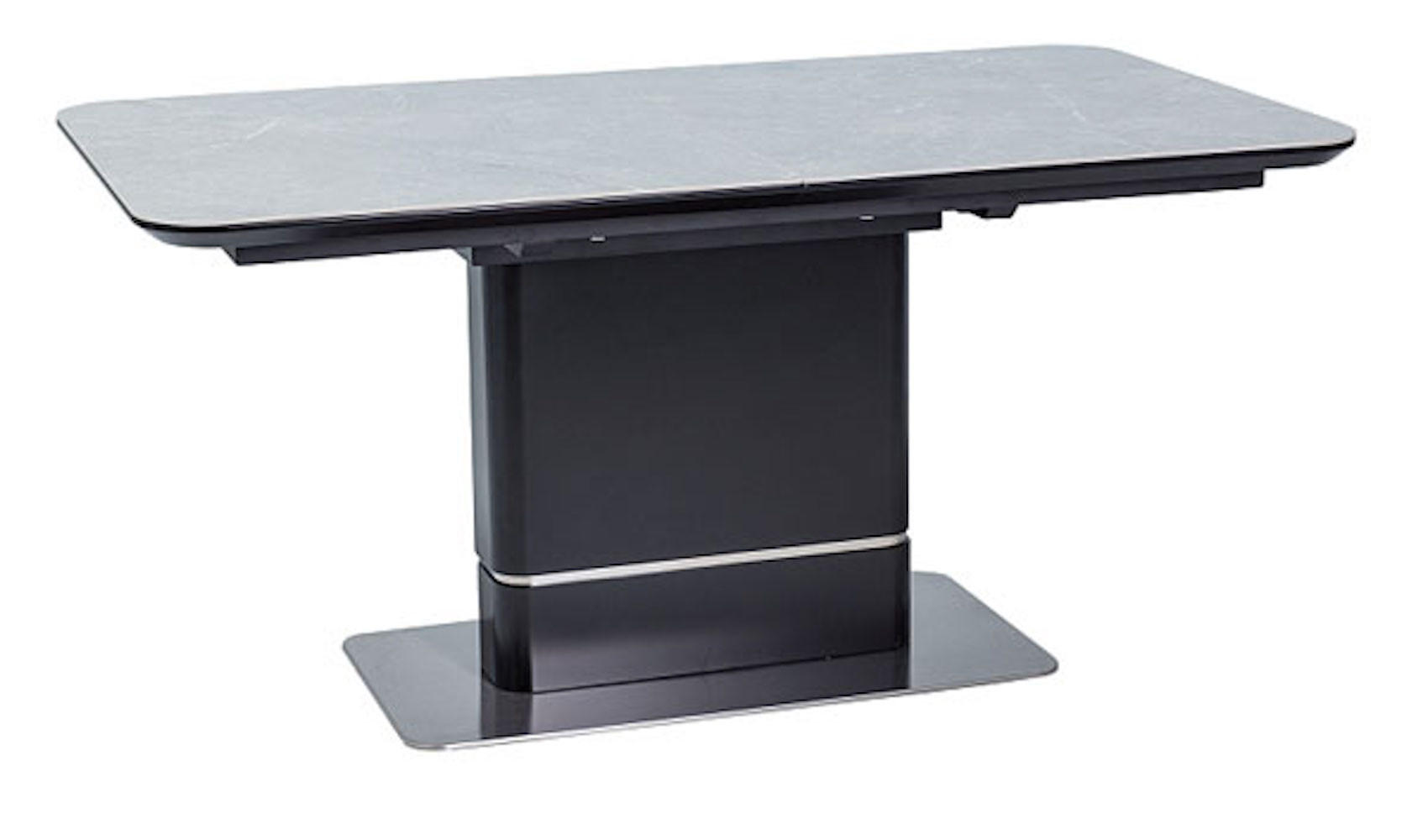 ESSTISCH Pallas ausziehbar Marmor grau / schwarz 160-210 / 90 / 76cm - Schwarz/Grau, Holz/Holzwerkstoff (90/160/76cm) - Feldmann-Wohnen