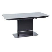ESSTISCH Pallas ausziehbar Marmor grau / schwarz 160-210 / 90 / 76cm - Schwarz/Grau, Holz/Holzwerkstoff (90/160/76cm) - Feldmann-Wohnen