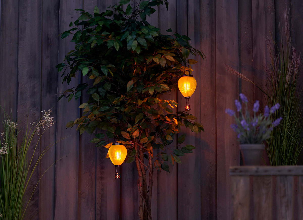 LED-SOLAR-LATERNE - Heißluftballon-Design aus robustem Kunststoff für stimmungsvolle Gartenbeleuchtung, 2er-Set - Grün, Kunststoff (11/30/11cm) - Northpoint