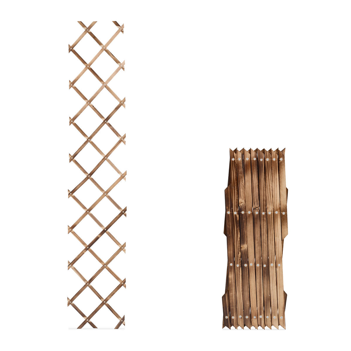 3XRANKGITTER - Braun, Holz (30/180/1.5cm) - Relaxdays