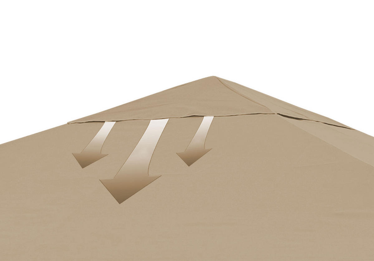 ALUOPTIK Pavillon 3x3m Anthrazit - Beige, Metall (300/256/300cm) - QUICK STAR