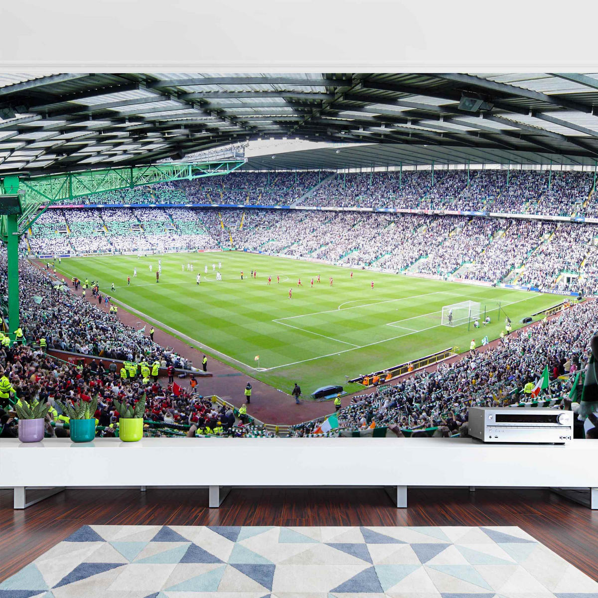 FOTOTAPETE Fußballstadion 432/290 cm - Multicolor, Papier (432/290cm) - Bilderwelten