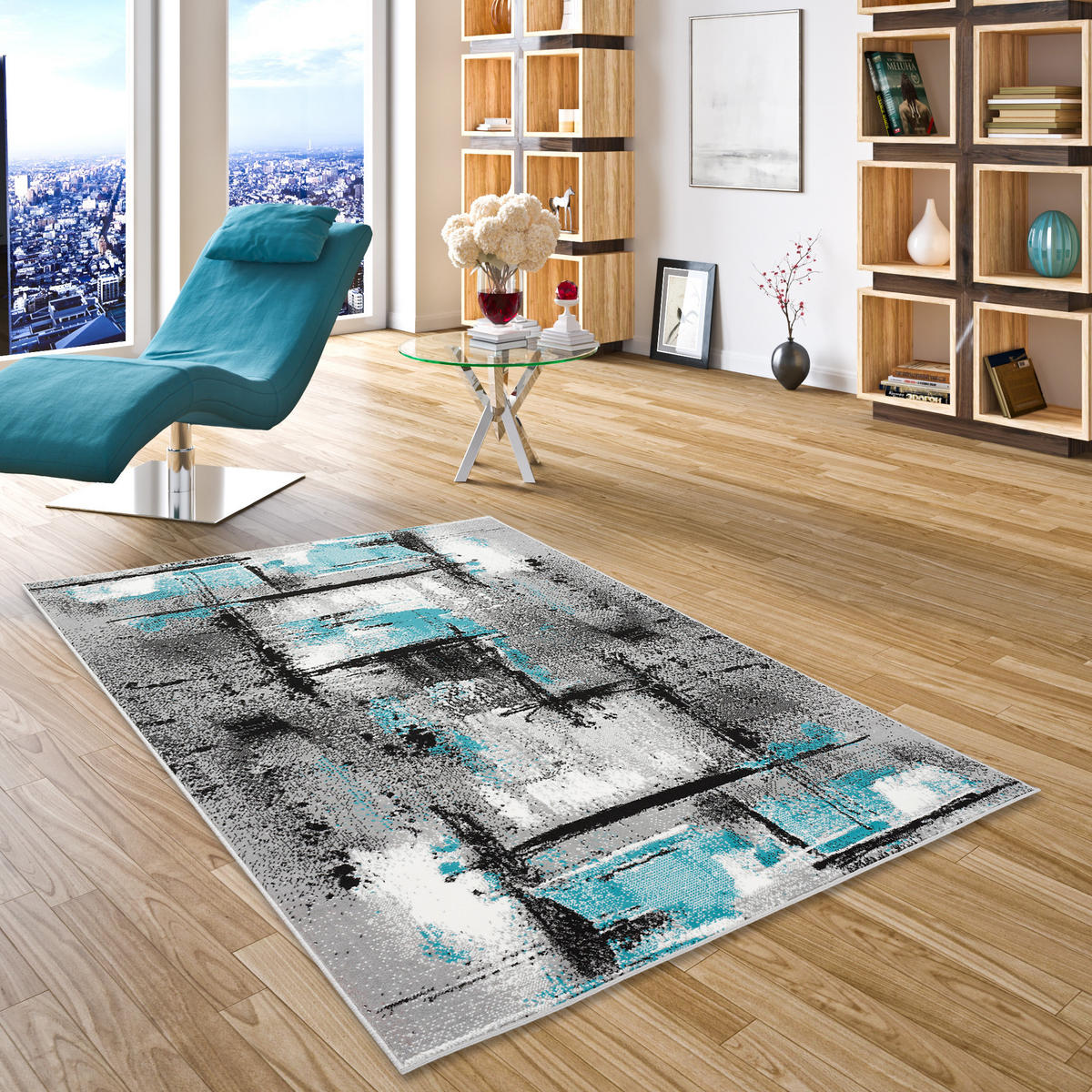 MODERN DESIGNER VELOURS TEPPICH SAMBA - Grau, Textil (120/170cm) - Pergamon