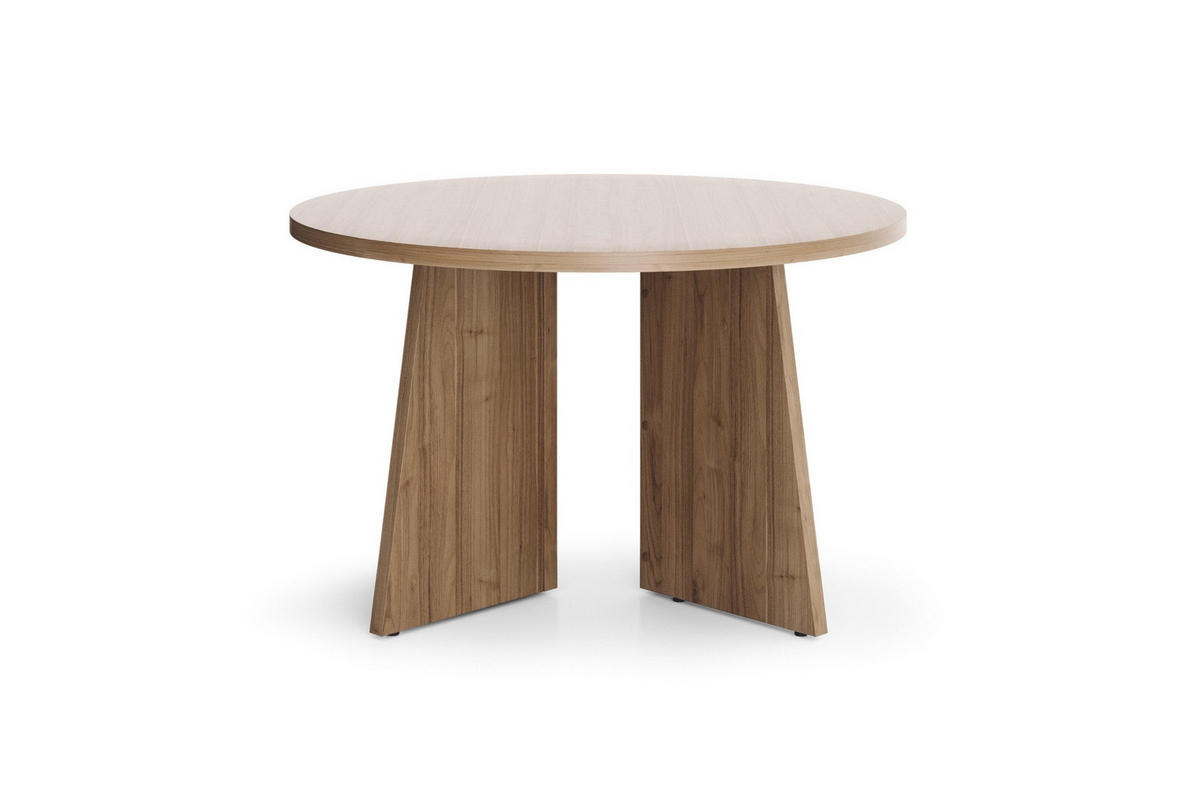 COUCHTISCH AURO 07 Ø75 cm in Kaschmir / Royal Nussbaum - Nussbaumfarben, Holzwerkstoff (75/75/47cm) - Deine Möbel 24