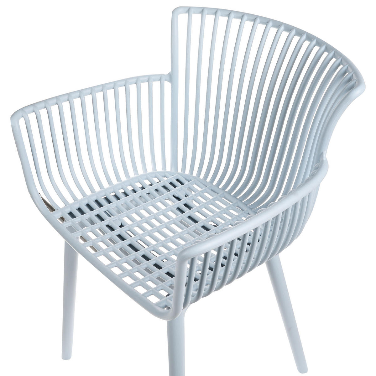 GARTENSTUHL 4er-Set Hellblau Pesaro - Blau, Kunststoff (58/84/45cm) - Beliani