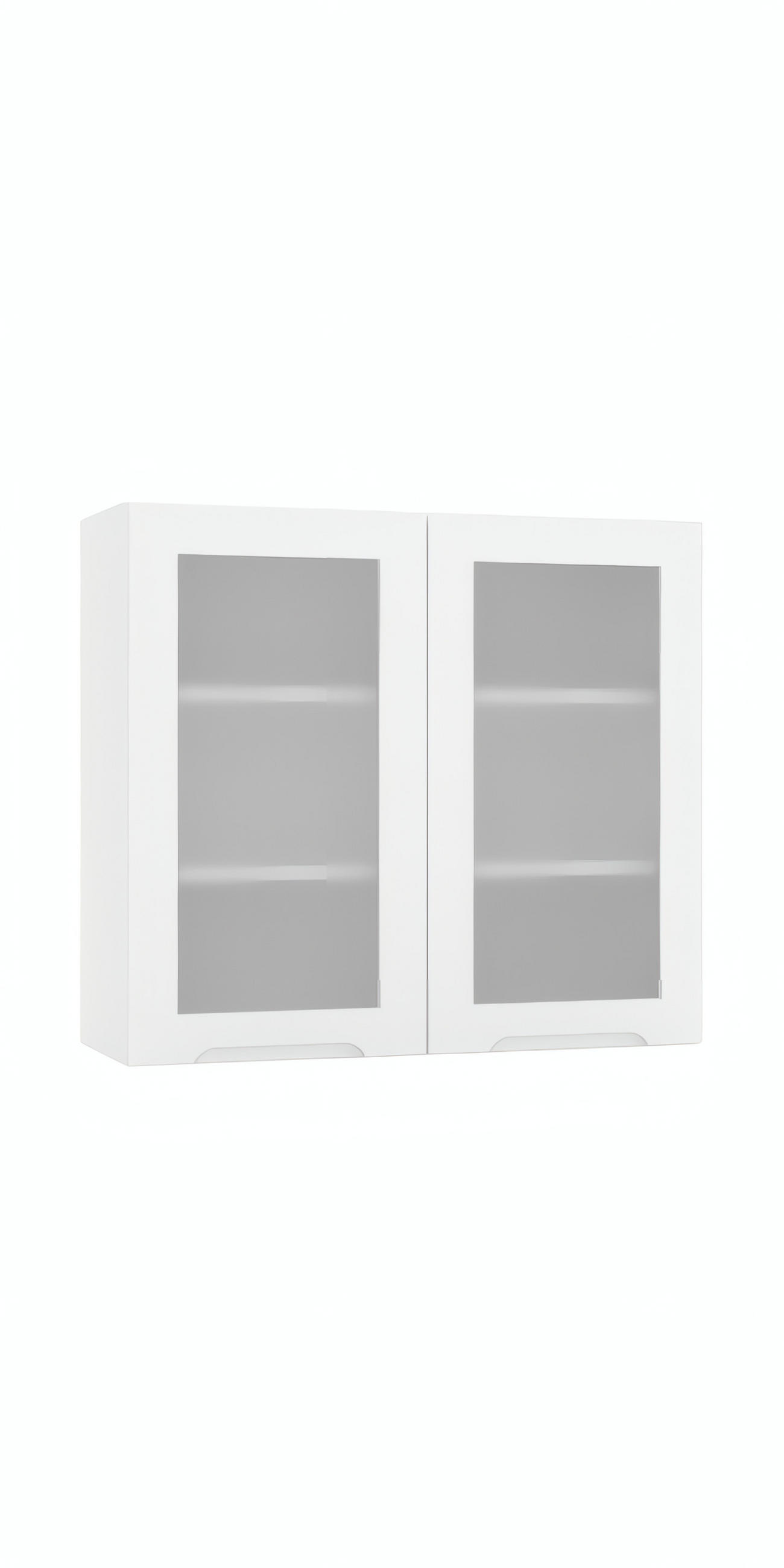 GLASHÄNGESCHRANK WS80 P/L - Zivora - Elegante Wandlösung - Weiß, Holz (80/70/30cm) - ROYAL24_MARKT