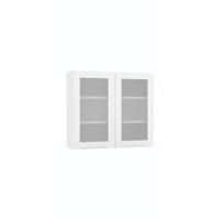 GLASHÄNGESCHRANK WS80 P/L - Zivora - Elegante Wandlösung - Weiß, Holz (80/70/30cm) - ROYAL24_MARKT