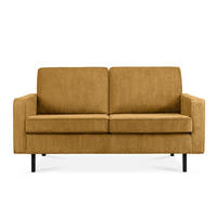 2-SITZER-SOFA INVIA Klassische-Stil mit Armlehnen, Feinkord-Stoff, Gelb - Gelb/Schwarz, Textil (164/87/98cm) - KONSIMO®