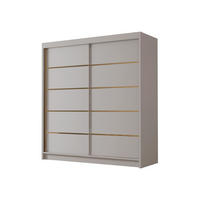 SCHIEBETÜRENSCHRANK Bali IV - Goldfarben/Naturfarben, Holzwerkstoff/Metall (180/215/58cm) - MIRJAN24