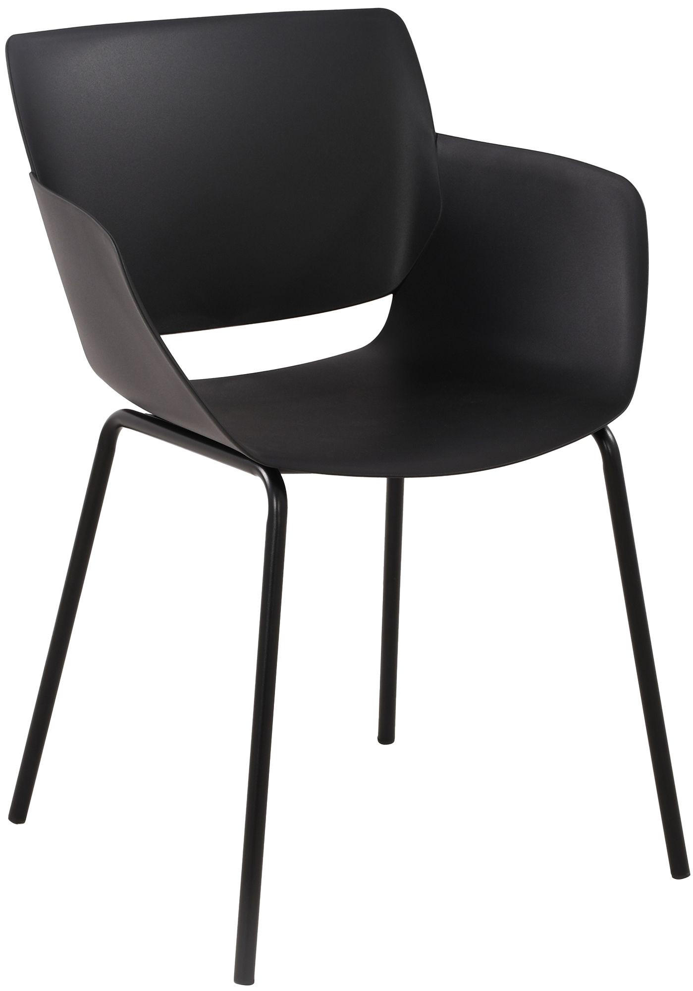 STUHL Kunststoff Schwarz - Schwarz, Kunststoff/Metall (58/80/54cm) - CLP