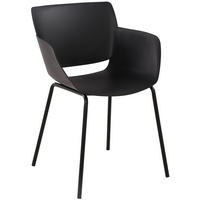 STUHL Kunststoff Schwarz - Schwarz, Kunststoff/Metall (58/80/54cm) - CLP