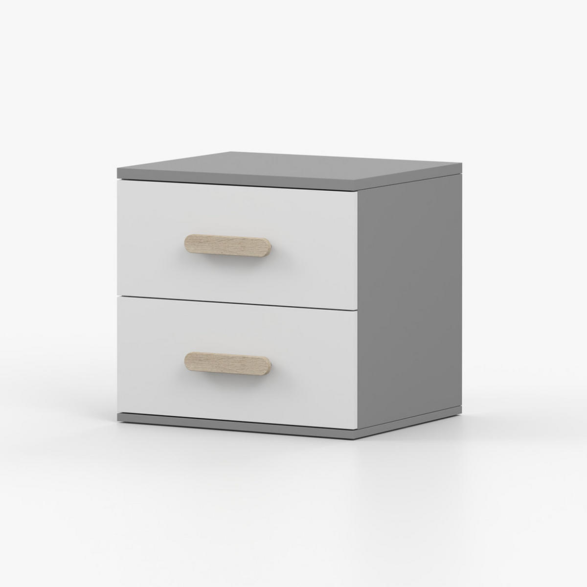 NACHTTISCH JONAS II 22, 55/51/44, 2 Schubladen, grau - Grau, Holzwerkstoff (55/44/51cm) - imoebel24