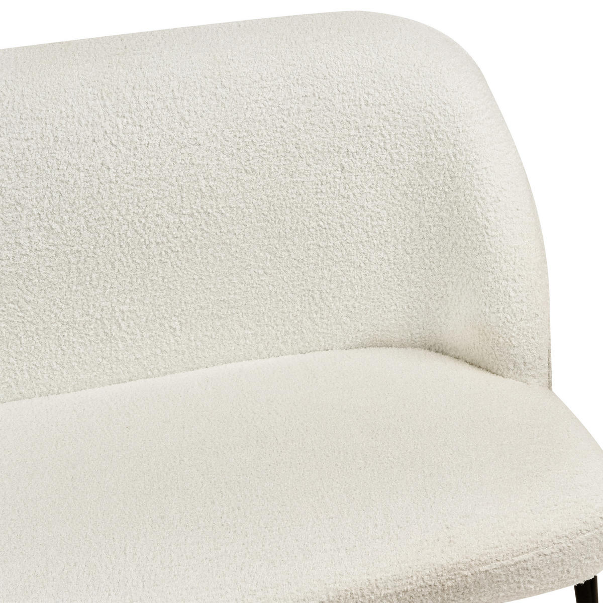 2-SITZER-KÜCHENSOFA Bouclé hellbeige Osby - Beige/Schwarz, Textil (130/85/49cm) - Beliani