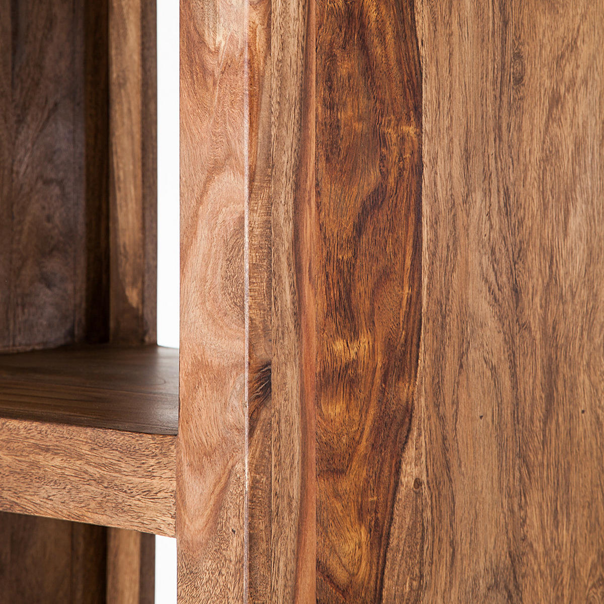 REGAL - Sheesham massiv - Sheeshamfarben, Holz (50/180/36cm) - home24