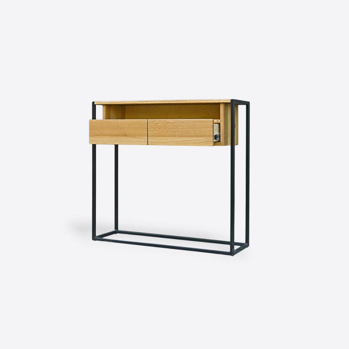 KONSOLENTISCH aus Eiche mit Schubladen ins Flur MERIS - Eichefarben, Holz (95/90/30cm) - Rawood Furniture