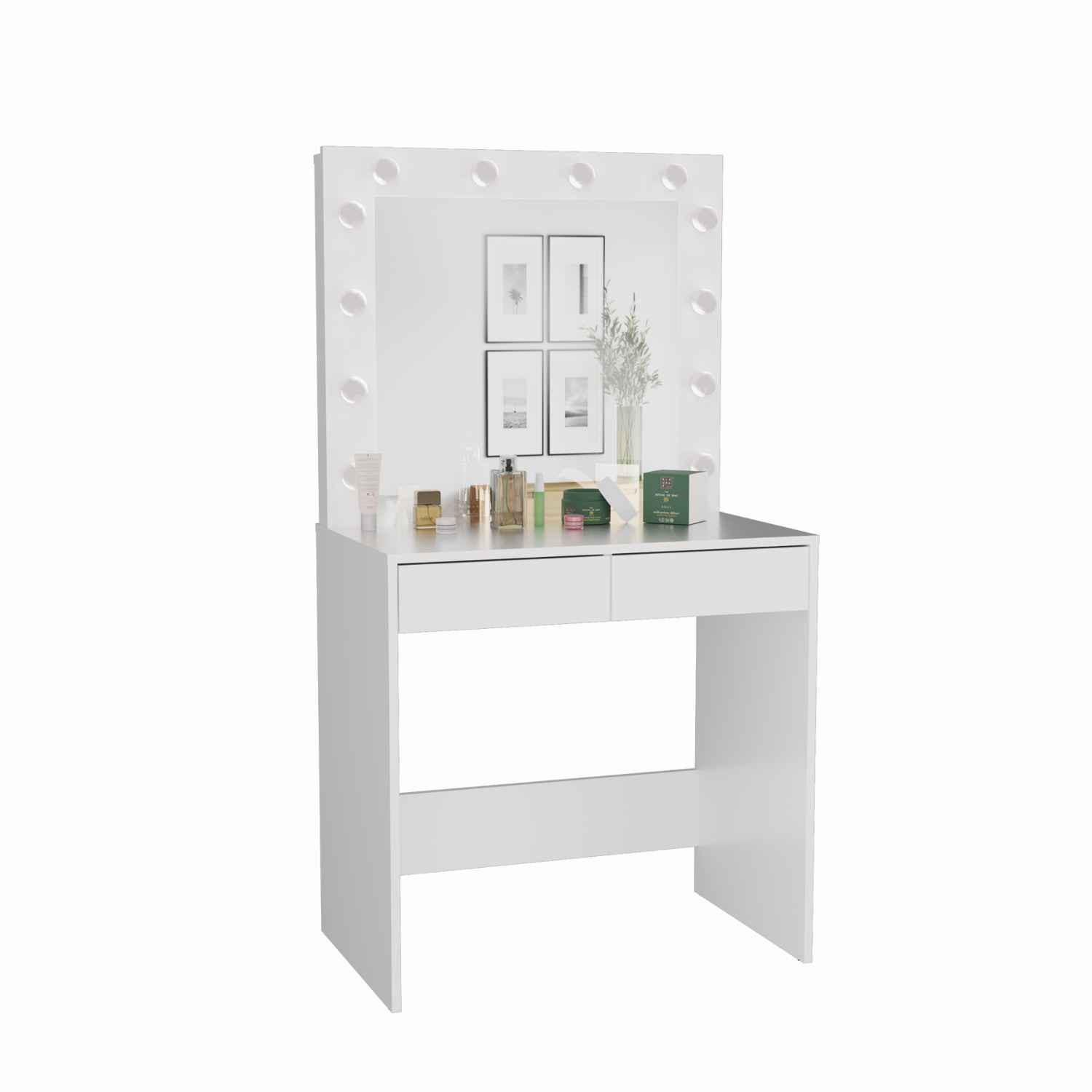 SCHMINKTISCH Marina - Weiß, Holzwerkstoff (81/80/50cm) - kommodly