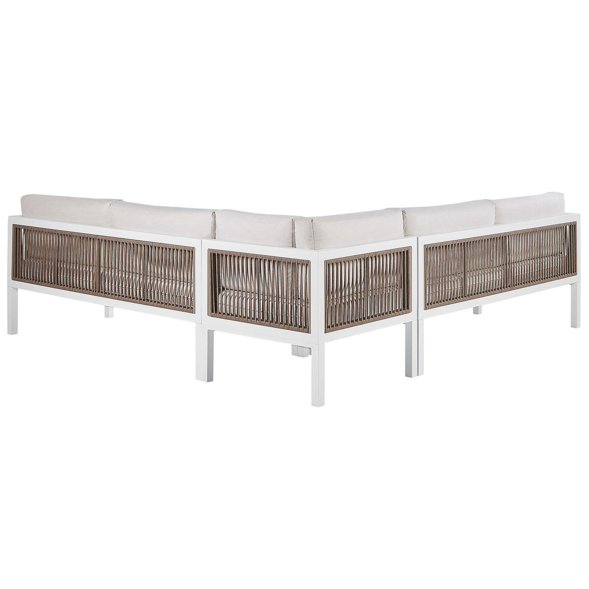 LOUNGE SET 4-Sitzer weiß rechtsseitig Borello - Weiß, Metall - Beliani