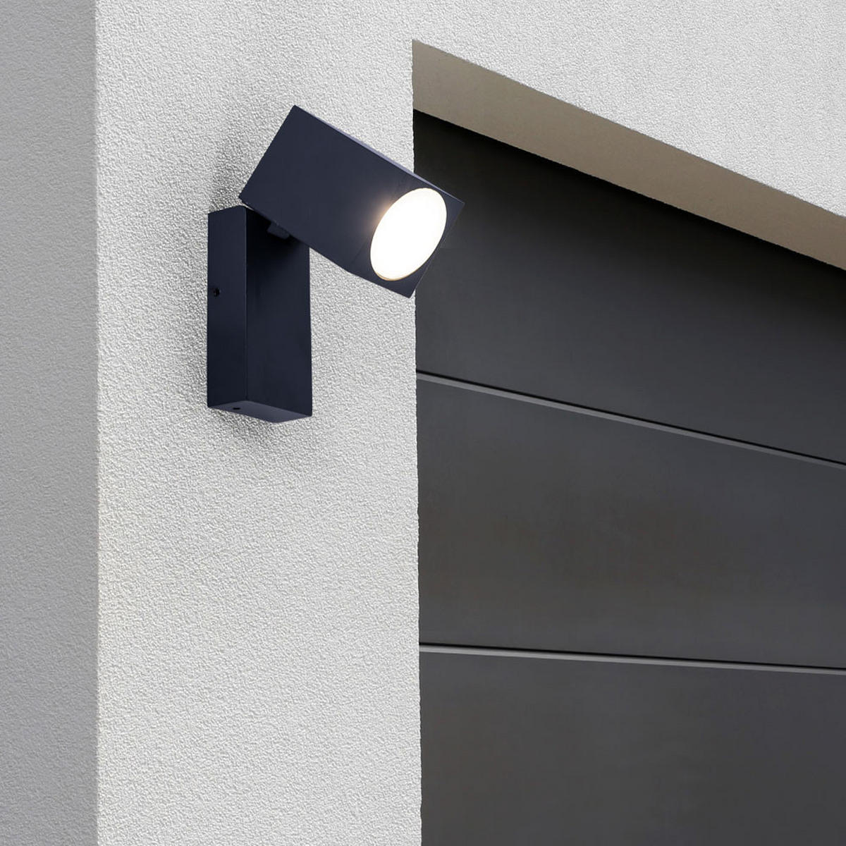 AUSSEN-WANDLEUCHTE Aluminium Schwarz beweglich - Schwarz, Metall (10/6.6/9.2cm)
