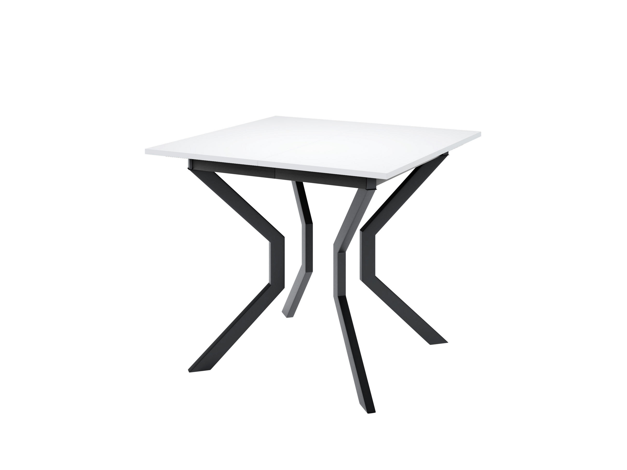 ESSTISCH MARCO M Ausziehbar 85 - 125 / 85 x 77 cm - Schwarz/Weiß, Holz (85/85/77cm) - MASSENO