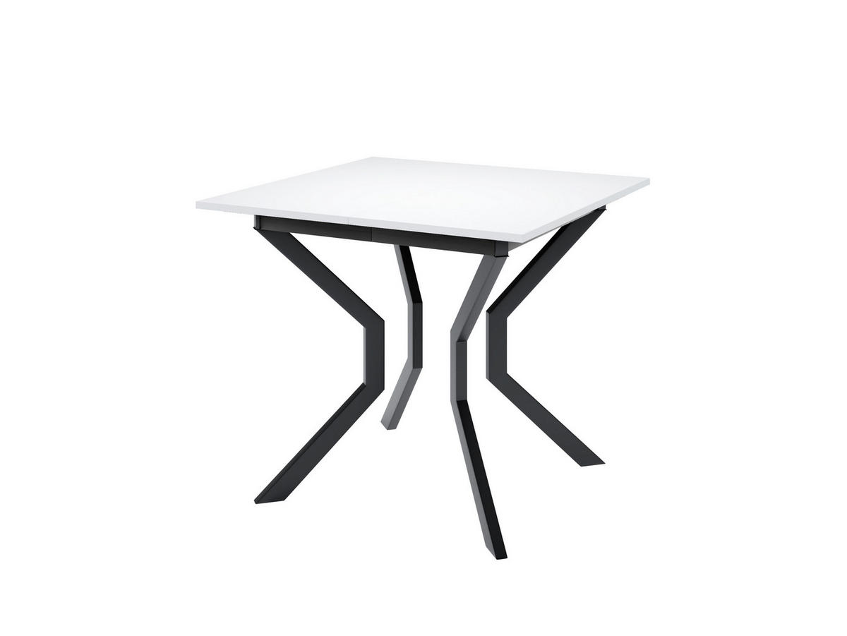 ESSTISCH MARCO M Ausziehbar 85 - 125 / 85 x 77 cm - Schwarz/Weiß, Holz (85/85/77cm) - MASSENO