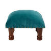SAMT-HOCKER Mable, petrolgrün mit Holzbeinen, 40/40/25 cm - Grün, Textil (40/25/40cm) - Homescapes