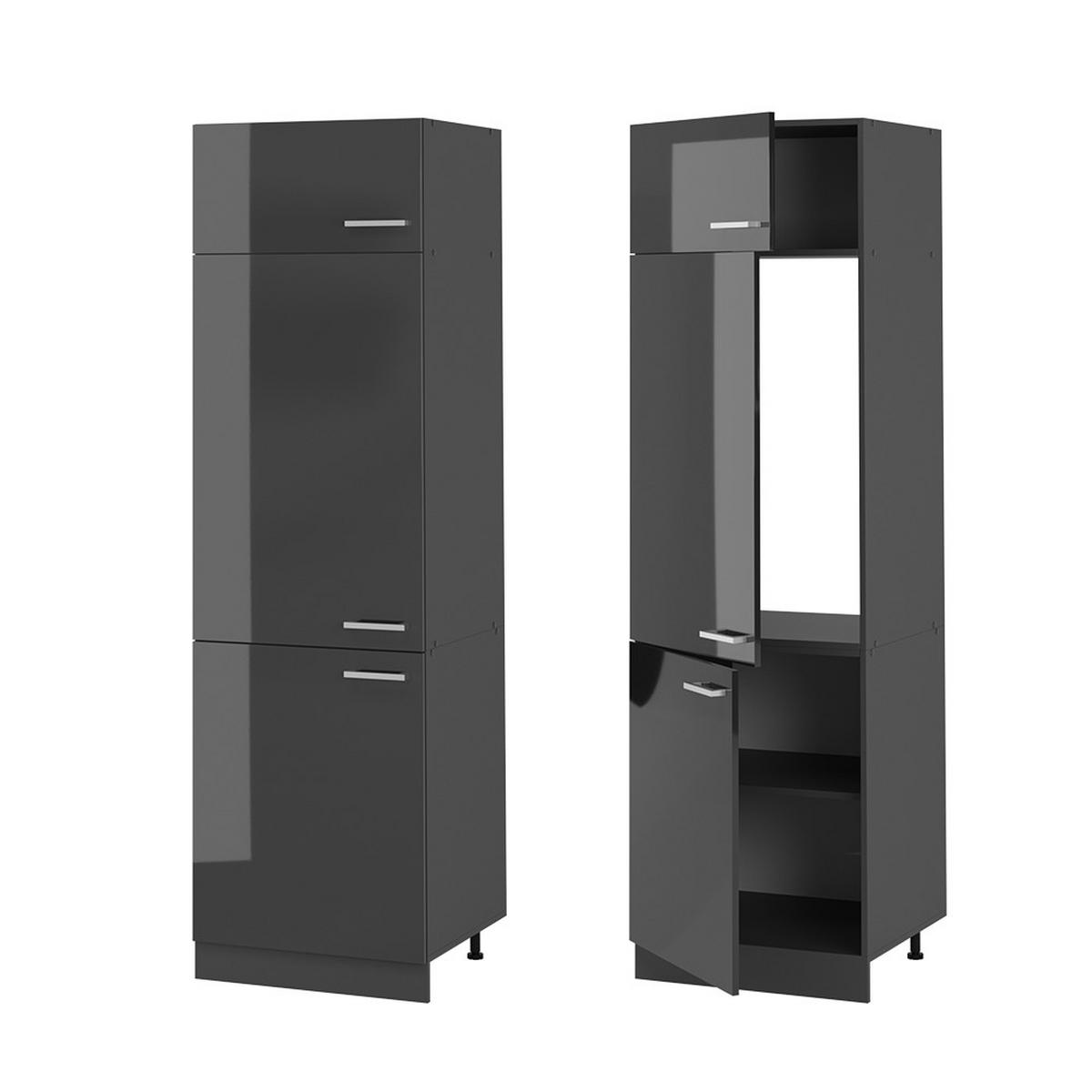 Schwarz Hochglanz/Anthrazit, Holzwerkstoff (60/206.8/57.2cm) - Vicco