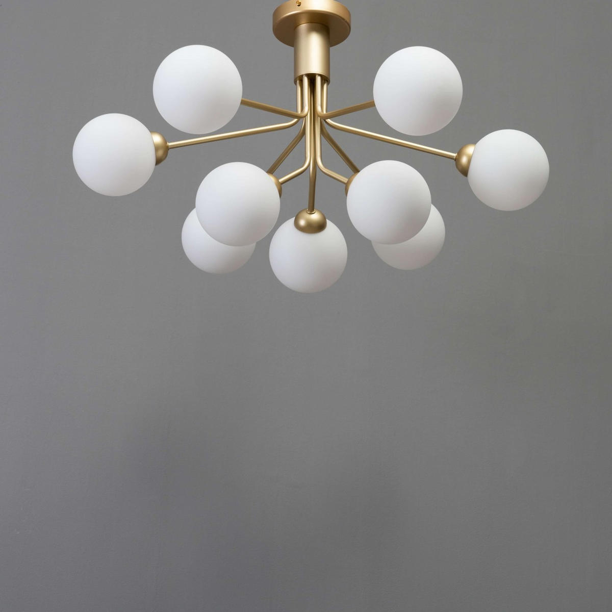 KRONLEUCHTER Audrey, Weiß und Gold, 72cm - Goldfarben, Glas (72/72/42cm) - KOSILUM