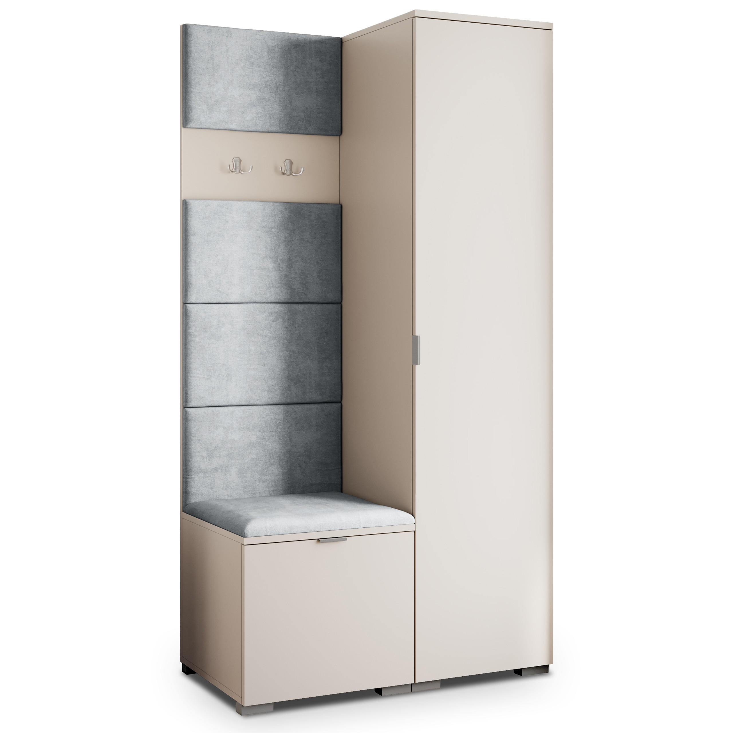 Masseno Garderobenschrank Kaschmir, Hellgrau 95x181x51 cm