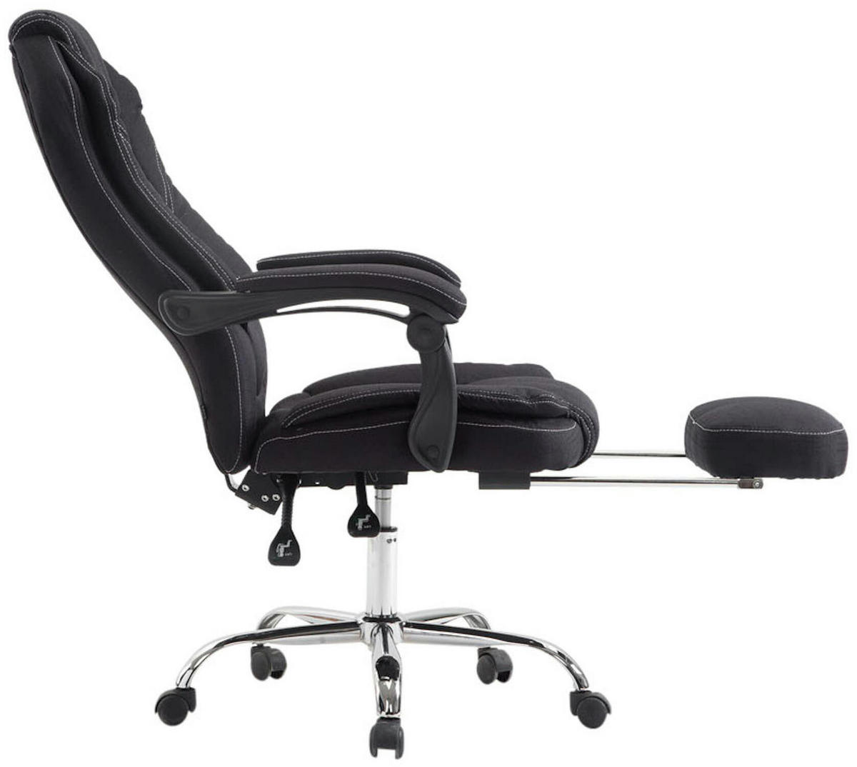 BÜROSTUHL Castan, Stoff Schwarz - Schwarz, Textil/Metall (67/124/64cm) - TPFLiving