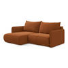 ECKSOFA mit Schlaffunktion Samt Stoff Orange - Terracotta/Schwarz, Kunststoff/Textil (148/207cm) - Makamii