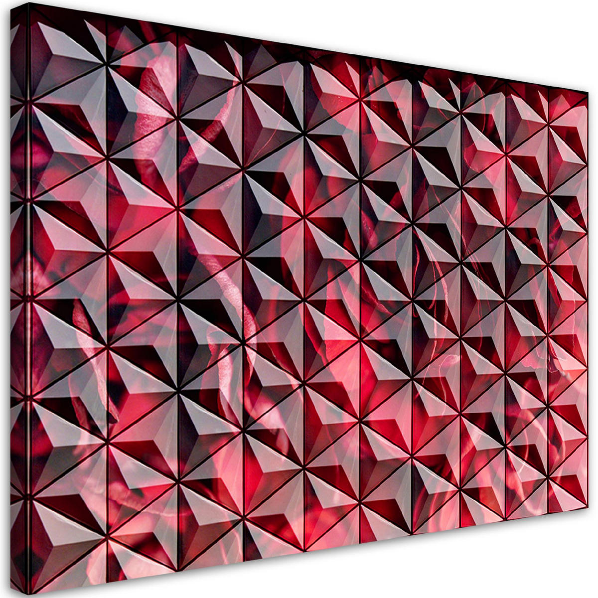 WANDBILD rote geometrie - Rot, Textil (60/40cm) - Feeby