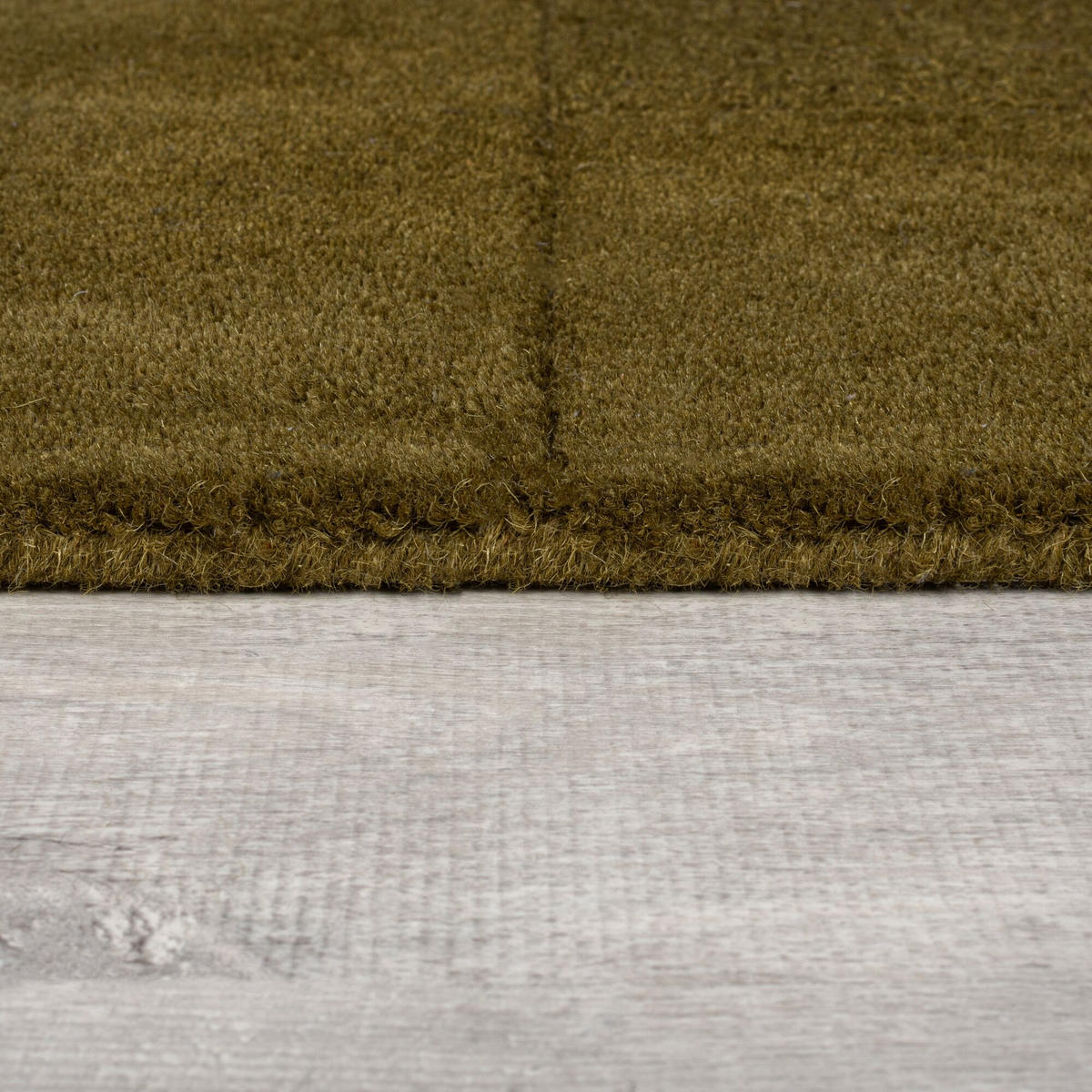 WOLLTEPPICH DEBEN, mit Schachbrettmuster, Grün, 60 x 230 cm - Grün, Textil (230/60cm) - KADIMA DESIGN