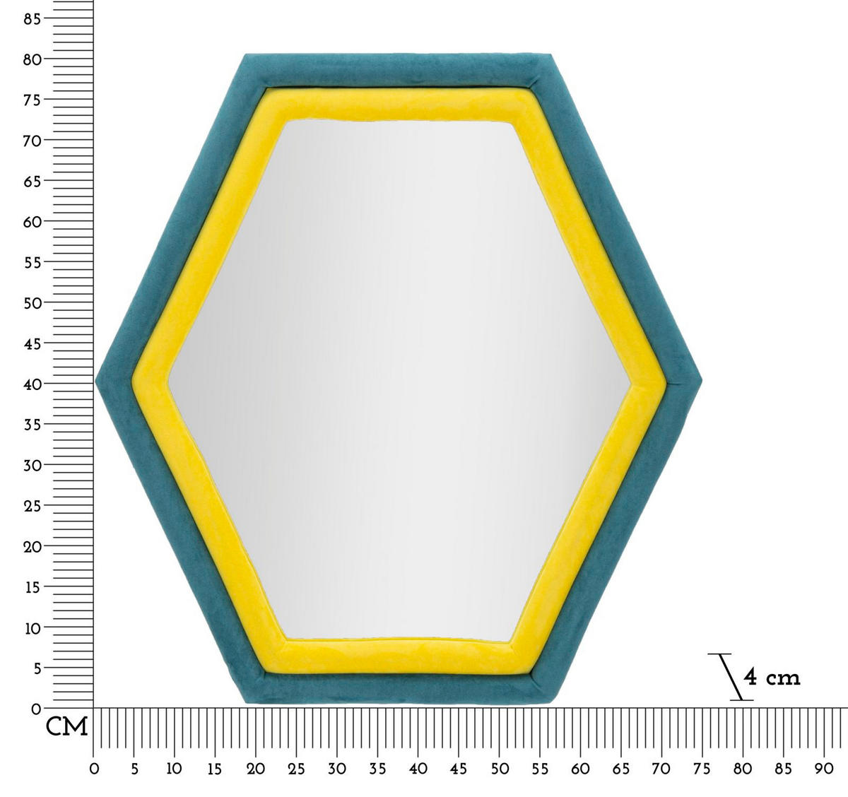 WANDSPIEGEL Tony, mehrfarbig, MDF, Polyester und Spiegelglas, 75 x 4 x 80 cm - Multicolor, Glas/Holzwerkstoff (75/80/4cm) - Mauro Ferretti