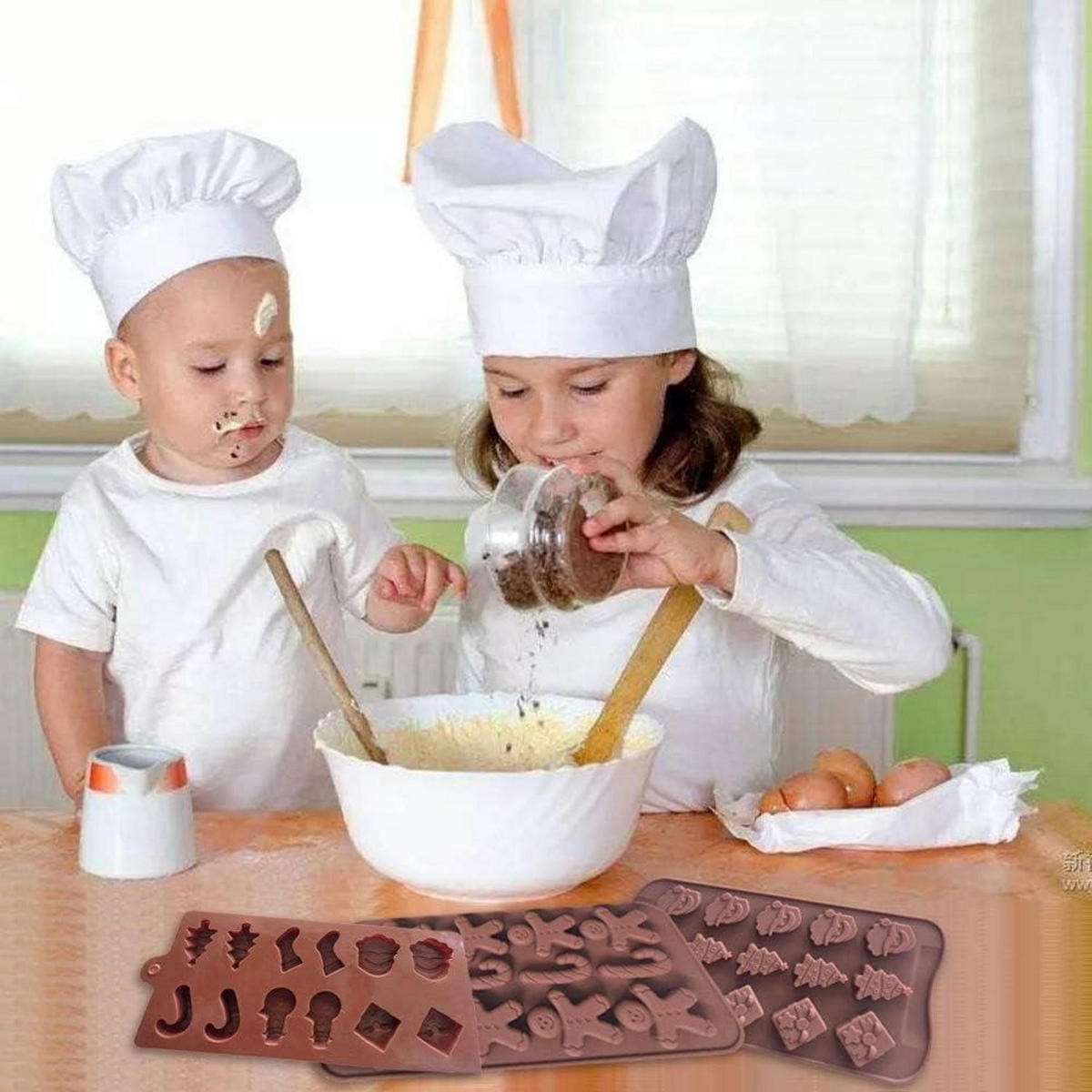 SILIKONFORMEN Weihnachten 4-teiliges Set - Braun, Kunststoff