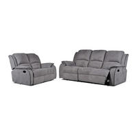 COUCHGARNITUR - 5 Personen - stoff - grau Hernani - Grau, Textil (158/99/96cm) - Vente-Unique