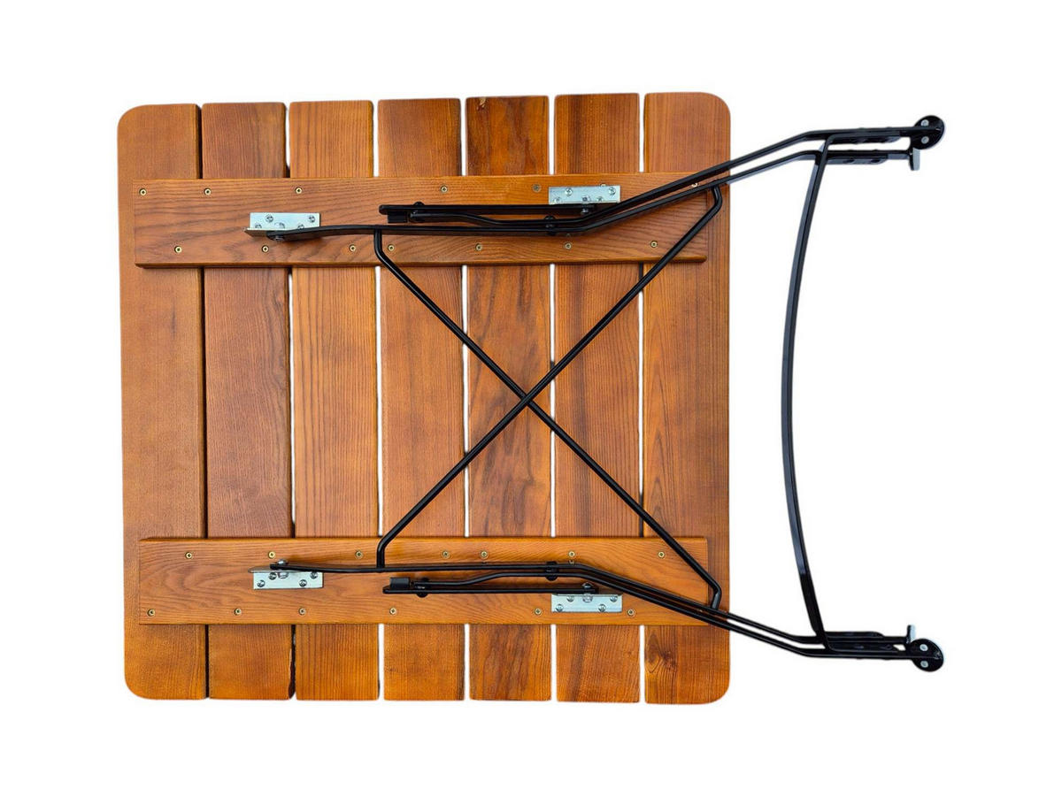 BIERGARTENTISCH BAVARIA 74x80x80cm Klappbar Eschenholz Schwarz/Braun - Braun, Holz (80/80/74cm) - CHEFGASTRO