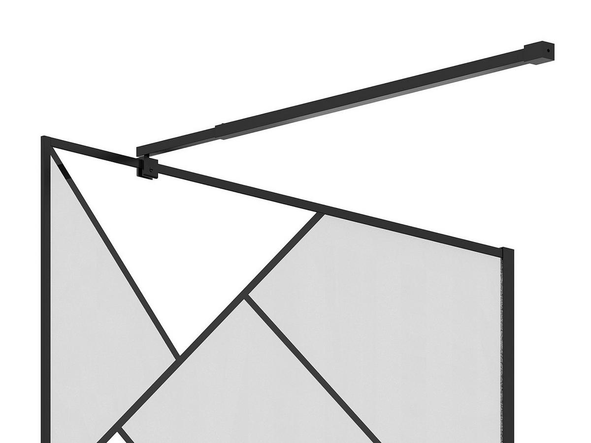 DUSCHWAND für begehbare Duschen - Siebdruck - Schwarz matt - 100 x 200 cm - TRISEO - Schwarz, Glas (100/200cm) - Vente-Unique