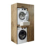 WASCHMASCHINENSCHRANK DUO-I 112cm Breit, 205cm Hoch - Eichefarben, Holzwerkstoff (112/205/67cm)