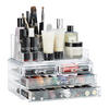 MAKEUP Organizer - Transparent, Kunststoff (23.5/19/14cm) - Relaxdays