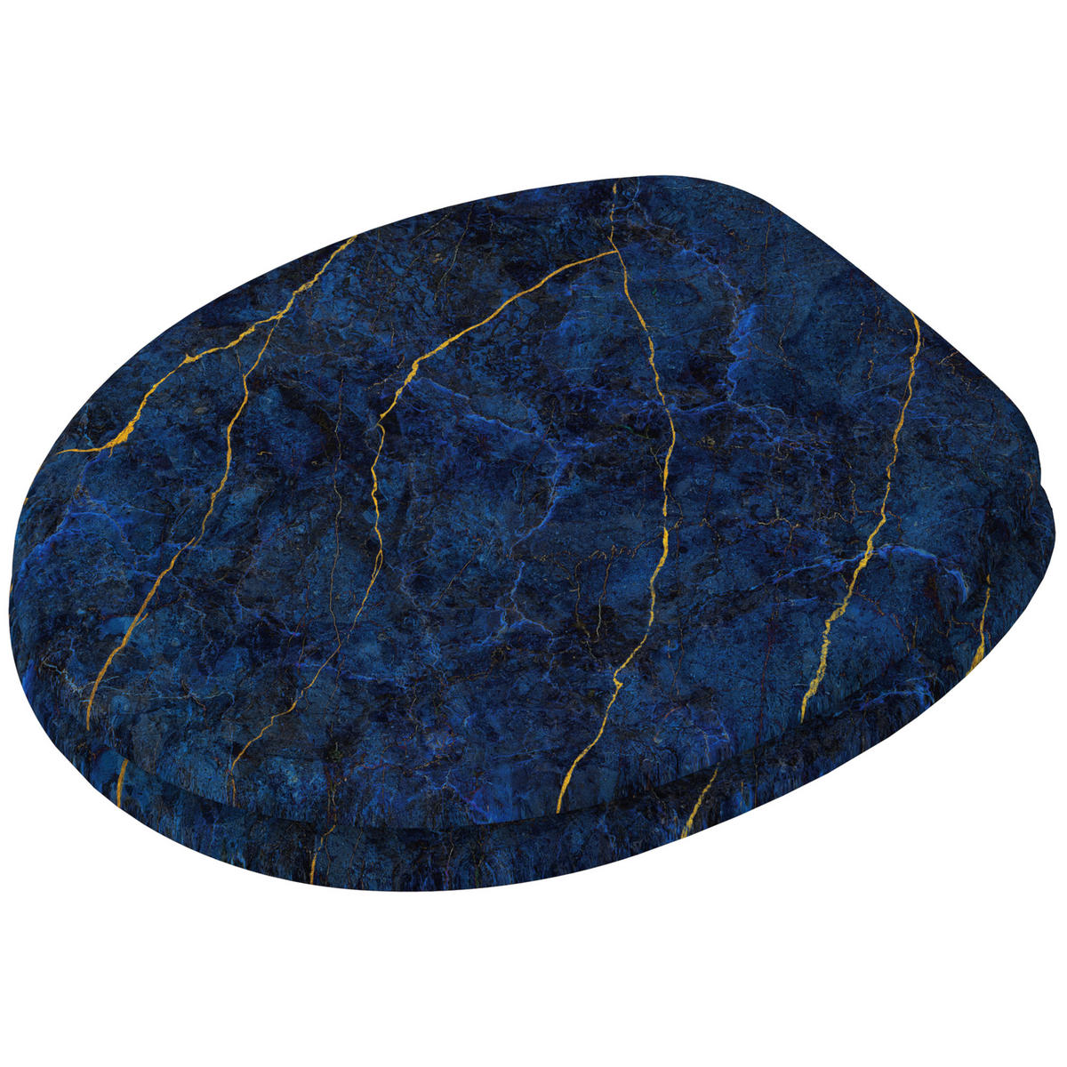 WC-SITZ Marmor Darkblue - Blau, Holzwerkstoff (38/6/47cm) - Sanilo