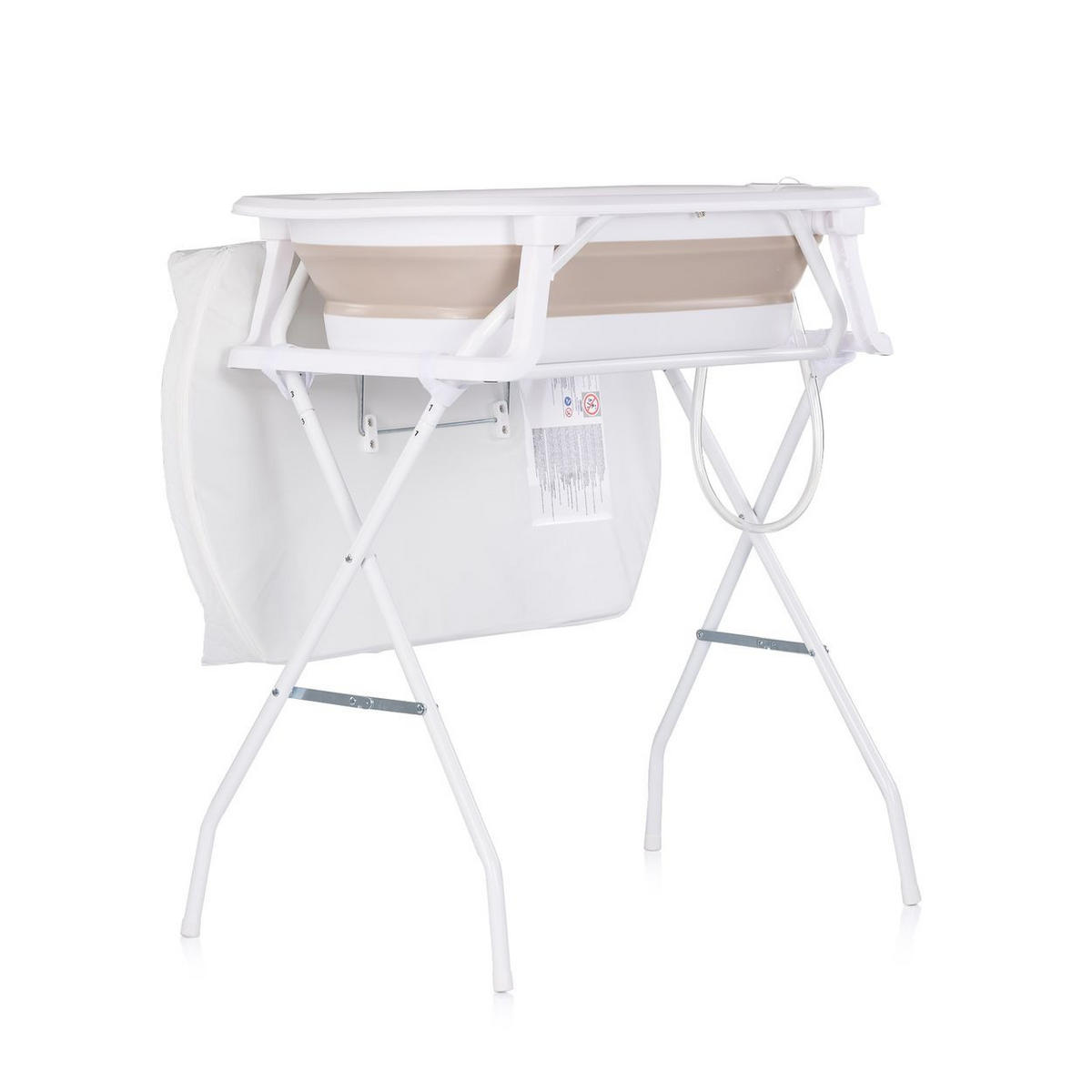 BABYWANNE Wickeltisch 2 in 1 beige Sonata Ständer faltbar Thermometer 11 kg - Beige, Kunststoff (45/76cm) - Chipolino